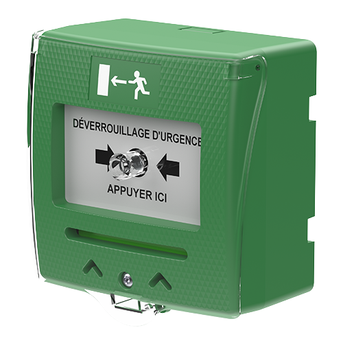 [SHOKV3FR] Declencheur manuel vert 1 contact + capot (copier)
